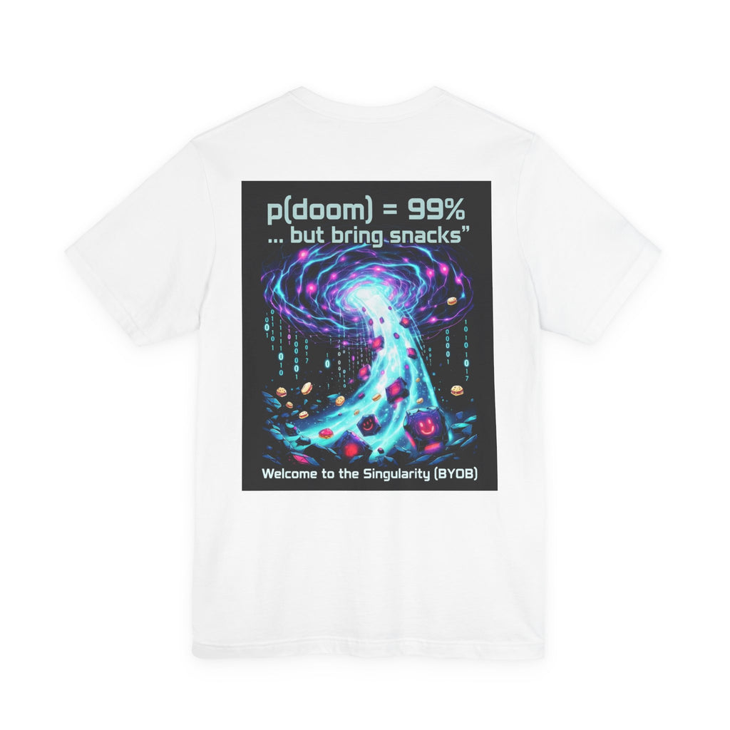 Doom Probability Tee — “p(doom) = 99% ... but bring snacks” Sci‑Fi Graphic T‑Shirt