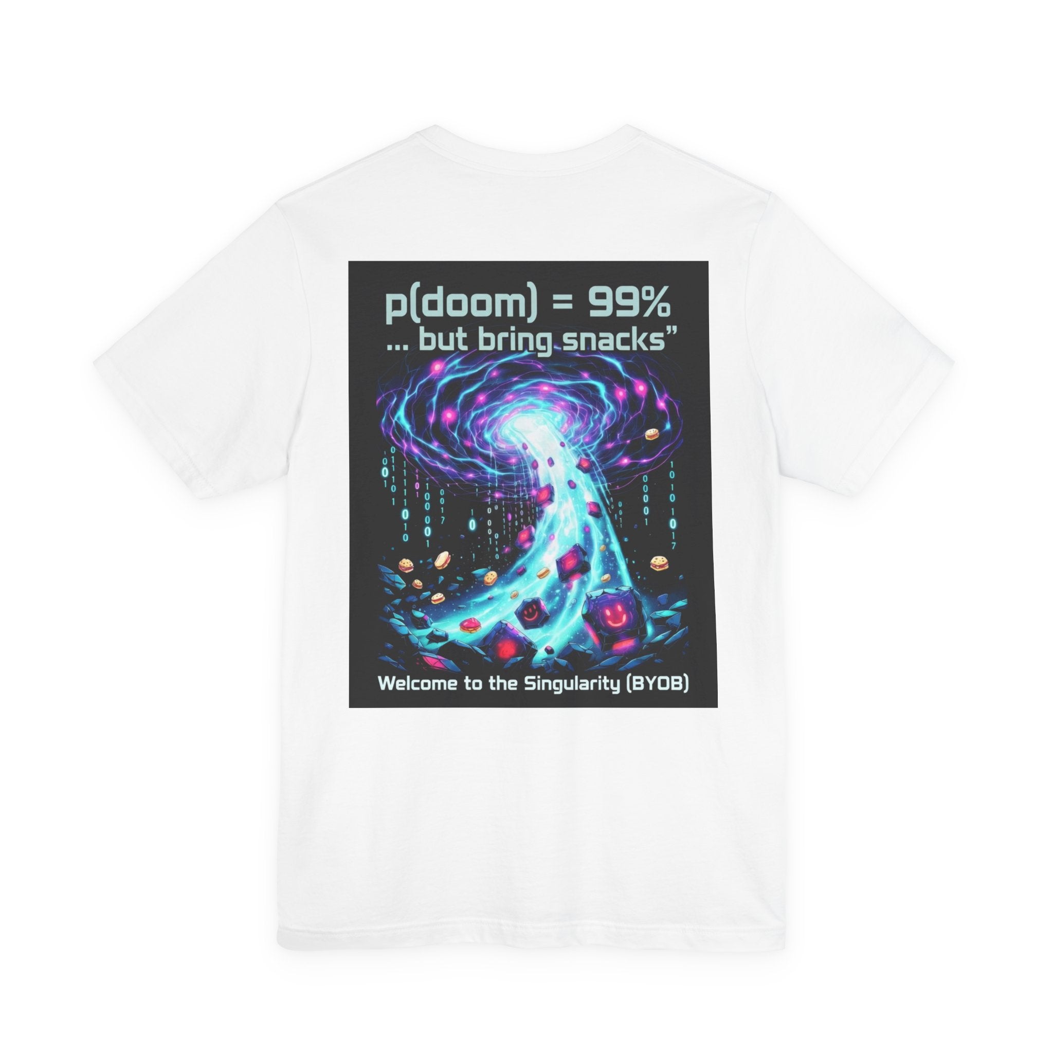 Doom Probability Tee — “p(doom) = 99% ... but bring snacks” Sci‑Fi Graphic T‑Shirt