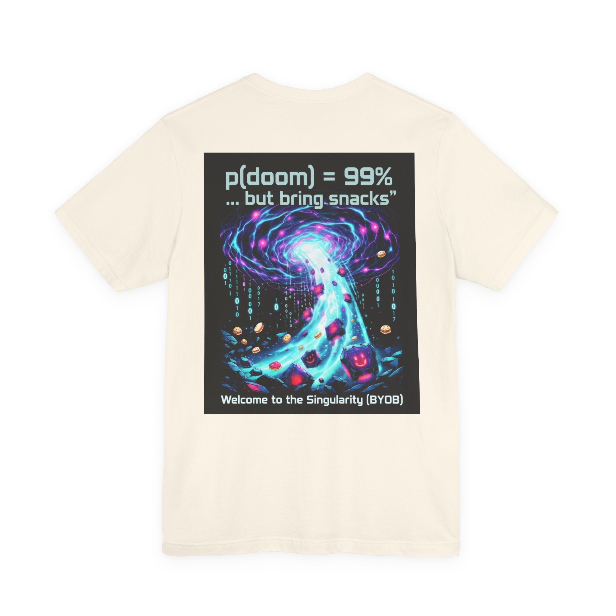 Doom Probability Tee — “p(doom) = 99% ... but bring snacks” Sci‑Fi Graphic T‑Shirt